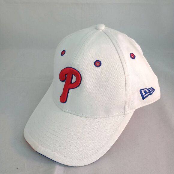New Era Phillies MLB Baseball Cap Hat White/Red Stitch Snapback 6 Panel - Picture 1 of 6